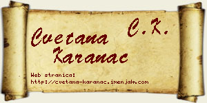 Cvetana Karanac vizit kartica